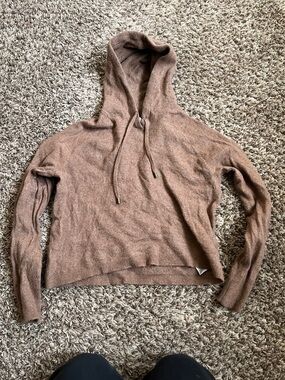 RACHEL Zoe Merino Wool Hooded Sweater in Warm Brown